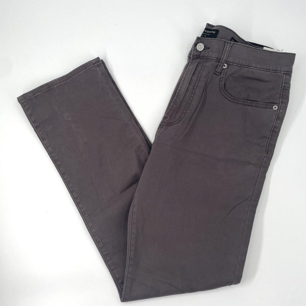 $99 NWT MEN'S LUCKY BRAND JEANS PANTS 223 Slim Straight Stretch Brown Grey 32x32